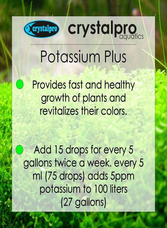 Crystalpro Potassium Plus 4.22 Oz - Contains 100.000 ppm Potassium Supplement for Freshwater Aquarium Plant Fertilizer (125ml) - Image 5